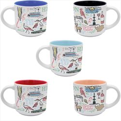 DX8236 14 Oz. White Matte Metro Two-Tone Ceramic Mug With Full Color Custom Imprint